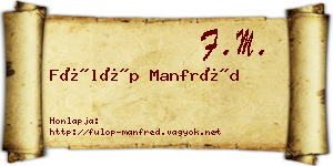 Fülöp Manfréd névjegykártya